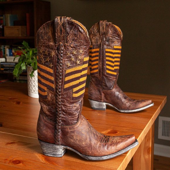 Old Gringo Eleanor Brass American Flag Cowboy Boots - Womens 5.5 B - Picture 4 of 9
